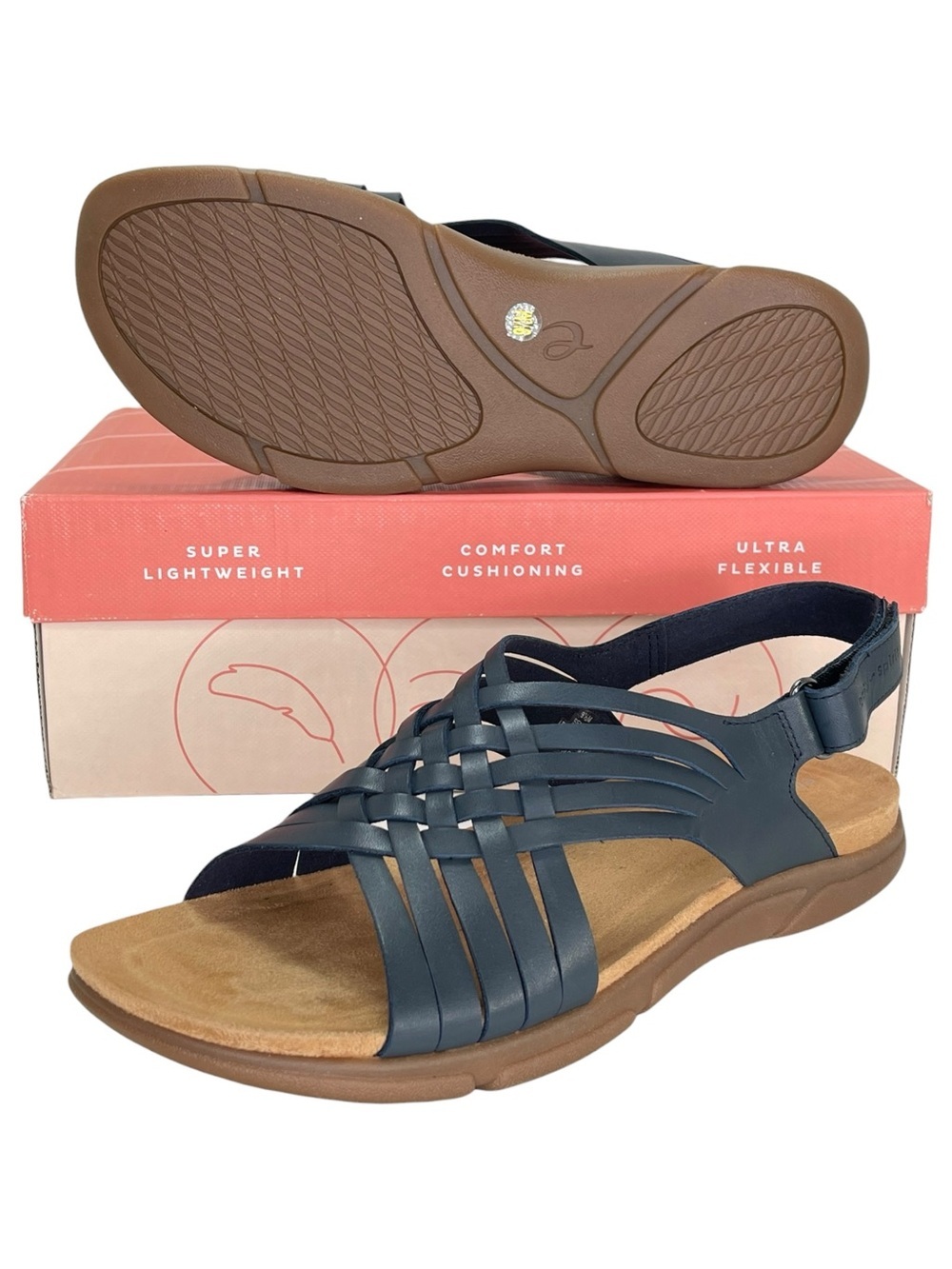 Easy Spirit Mar Dark Blue Leather Slingback Womens Sandals Size 9.5M - Picture 13 of 14